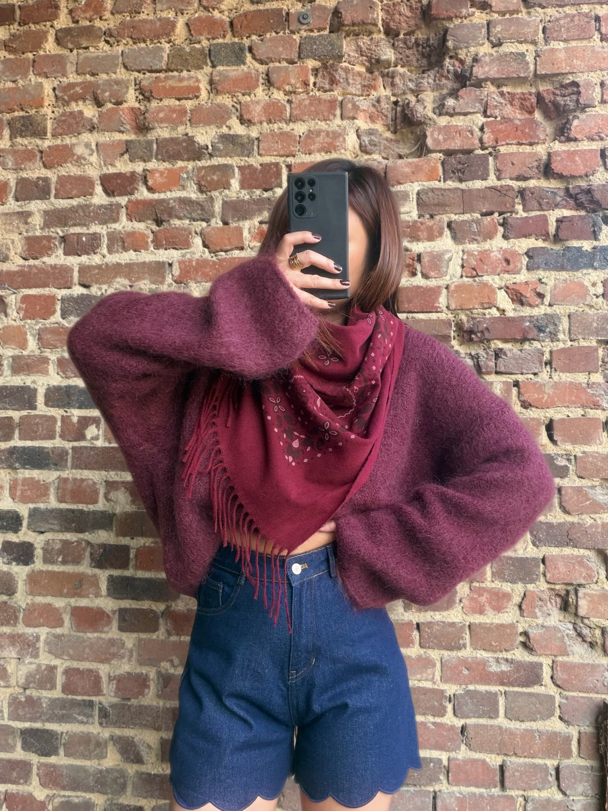Pull bordeaux mohair