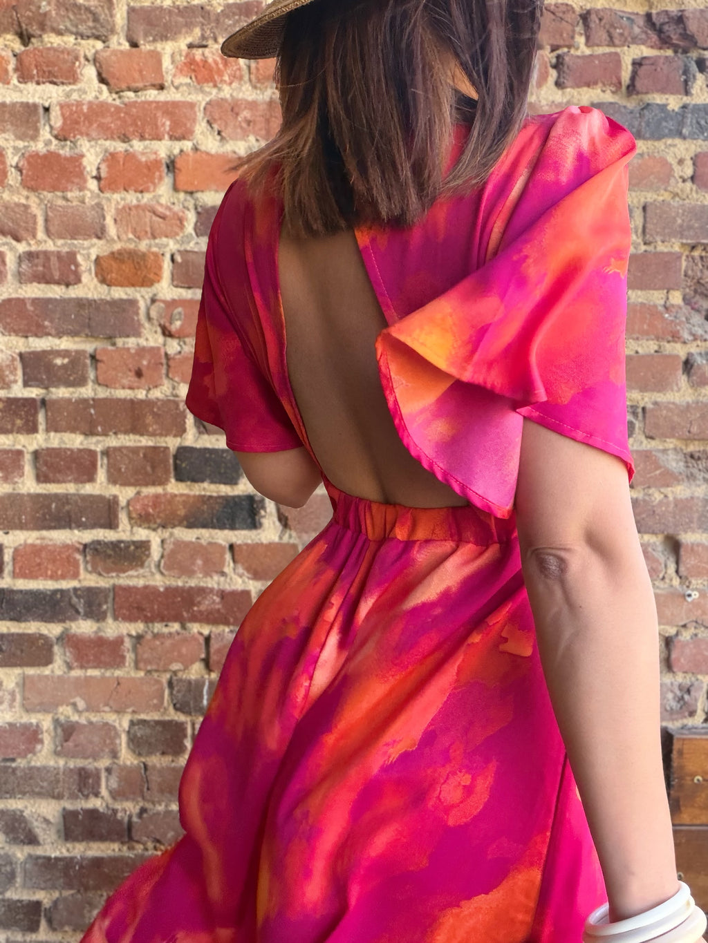 PRÉCOMMANDE - Robe colorée dos nu