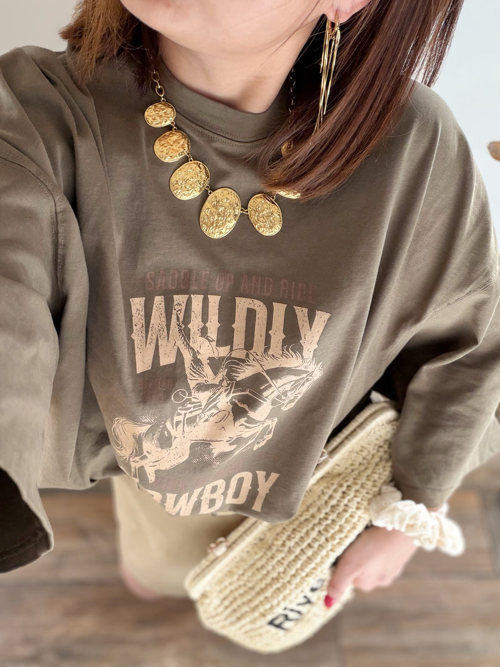 T-shirt kaki oversize Cowboy