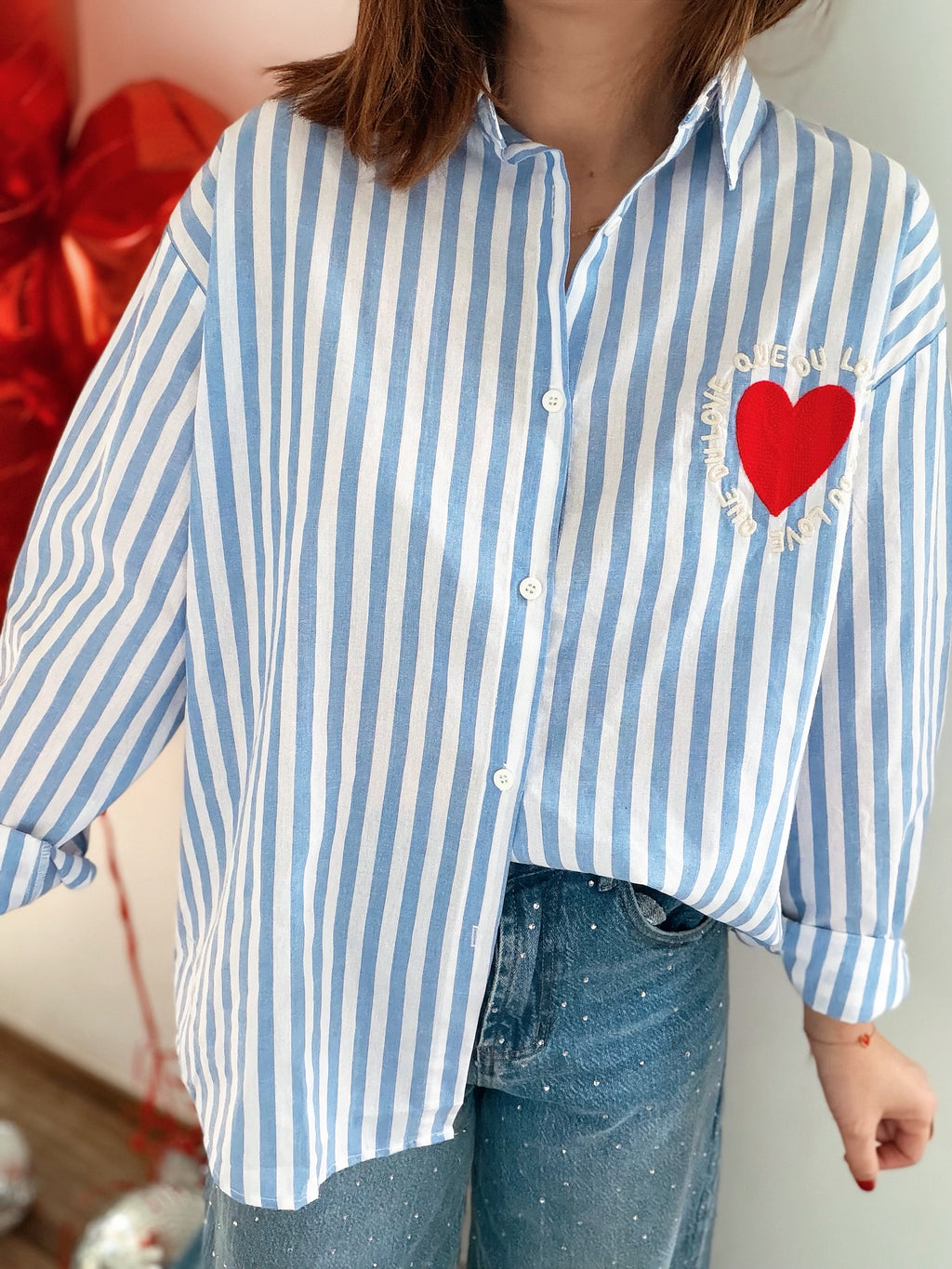 Chemise bleue que du love