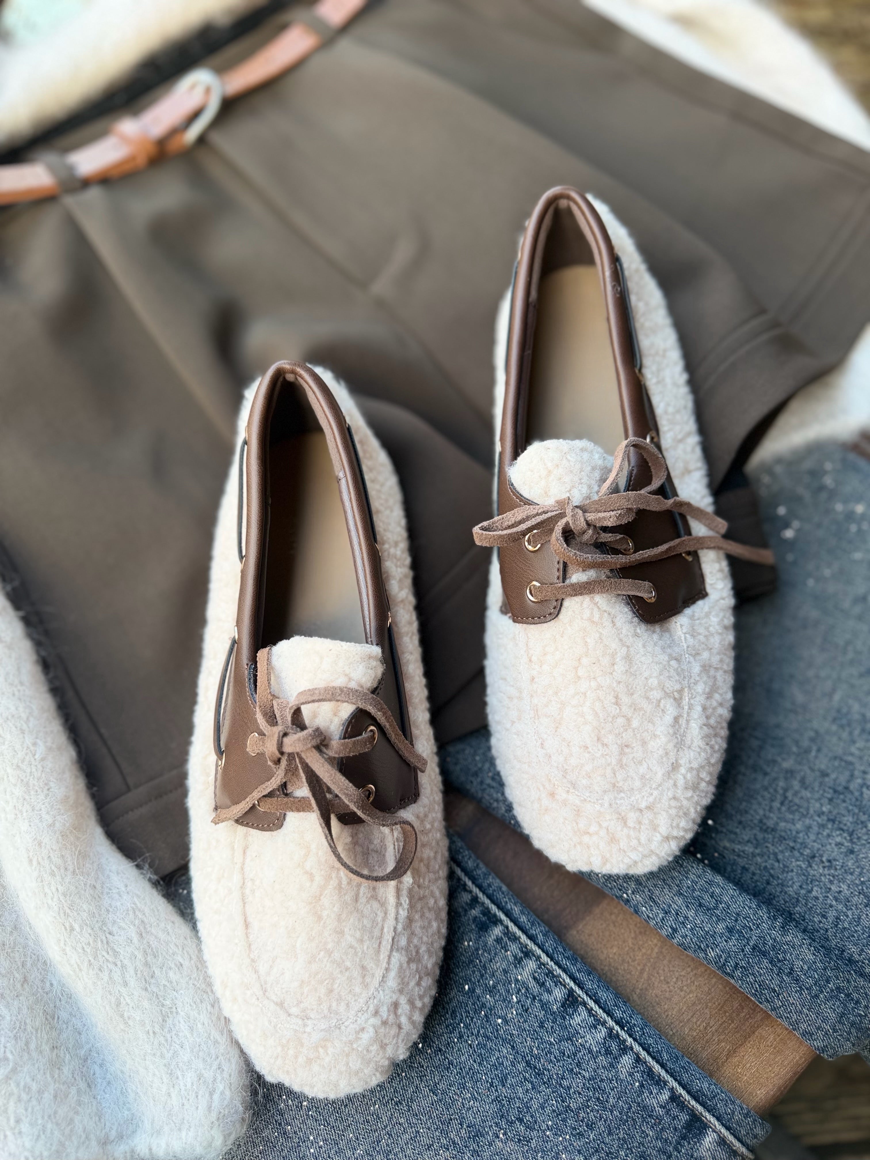 Mocassins moumoute beige