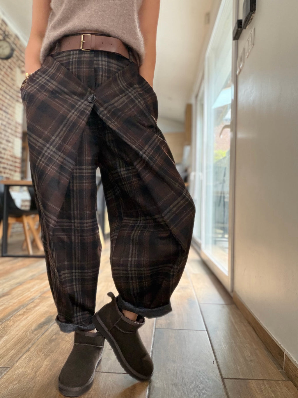 Pantalon palazzo àcarreaux