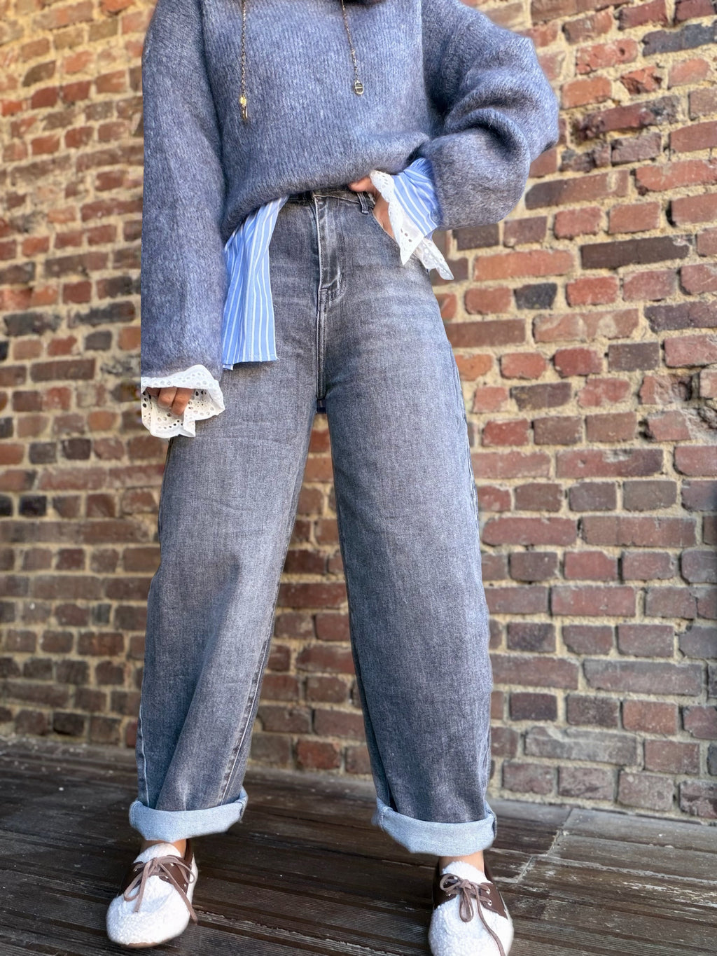 Jean gris ballon fit