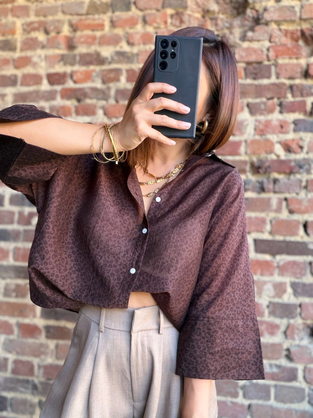 Chemise léopard choco
