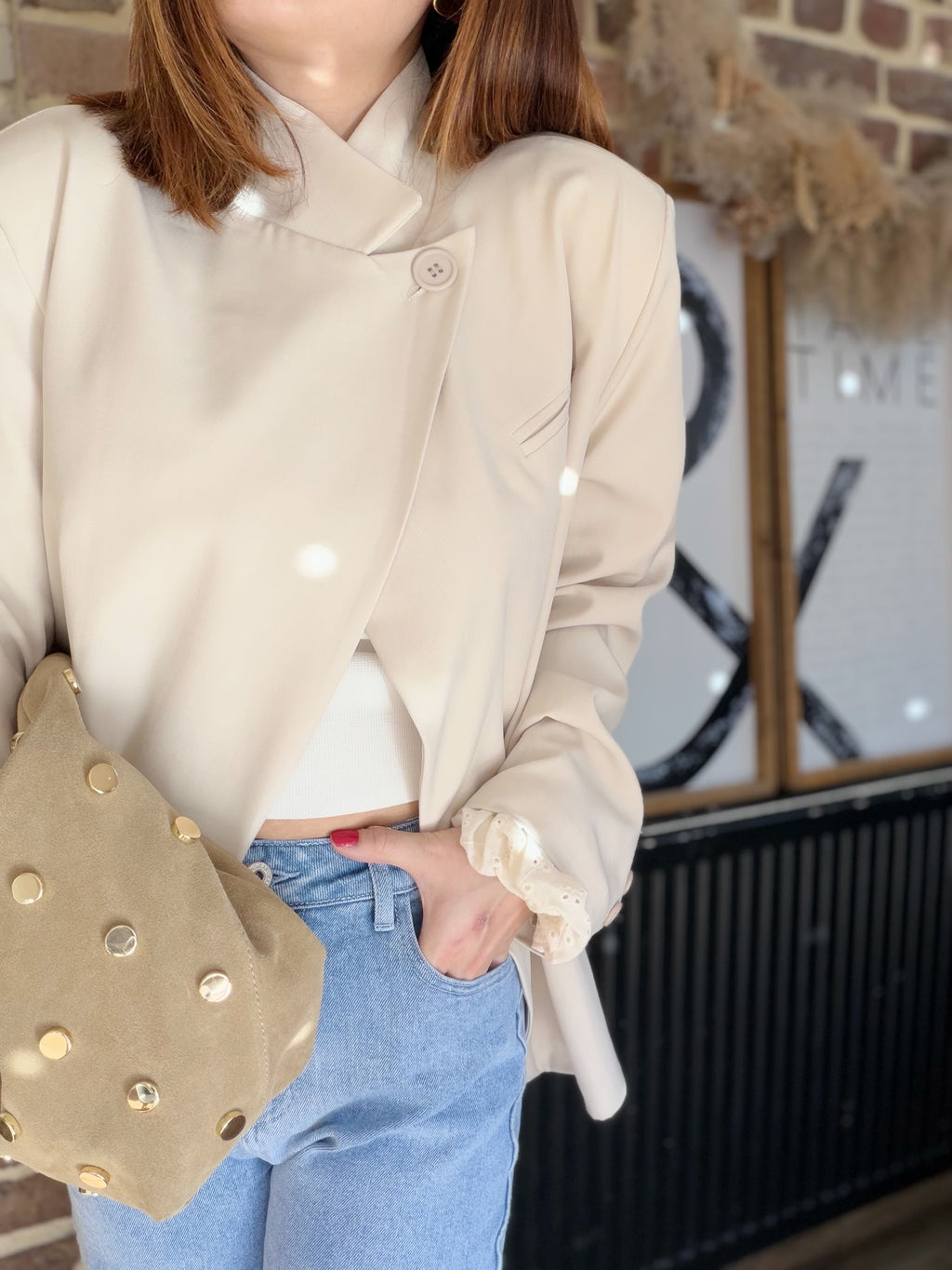 Blazer croisé écru - PRECOMMANDE