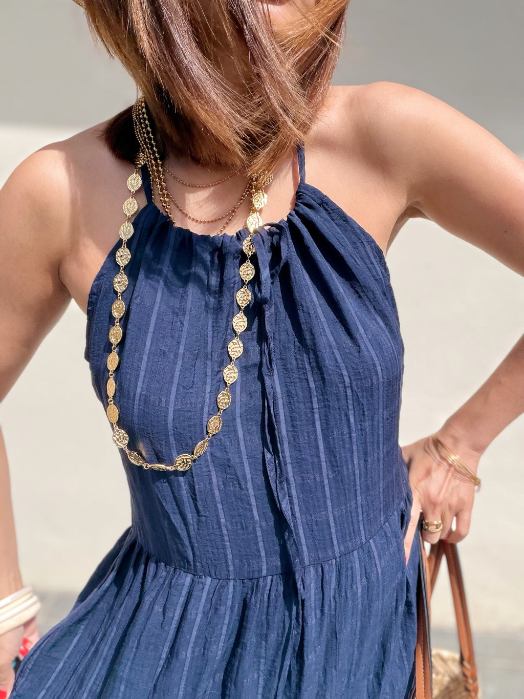 Robe bleue  longue bohème
