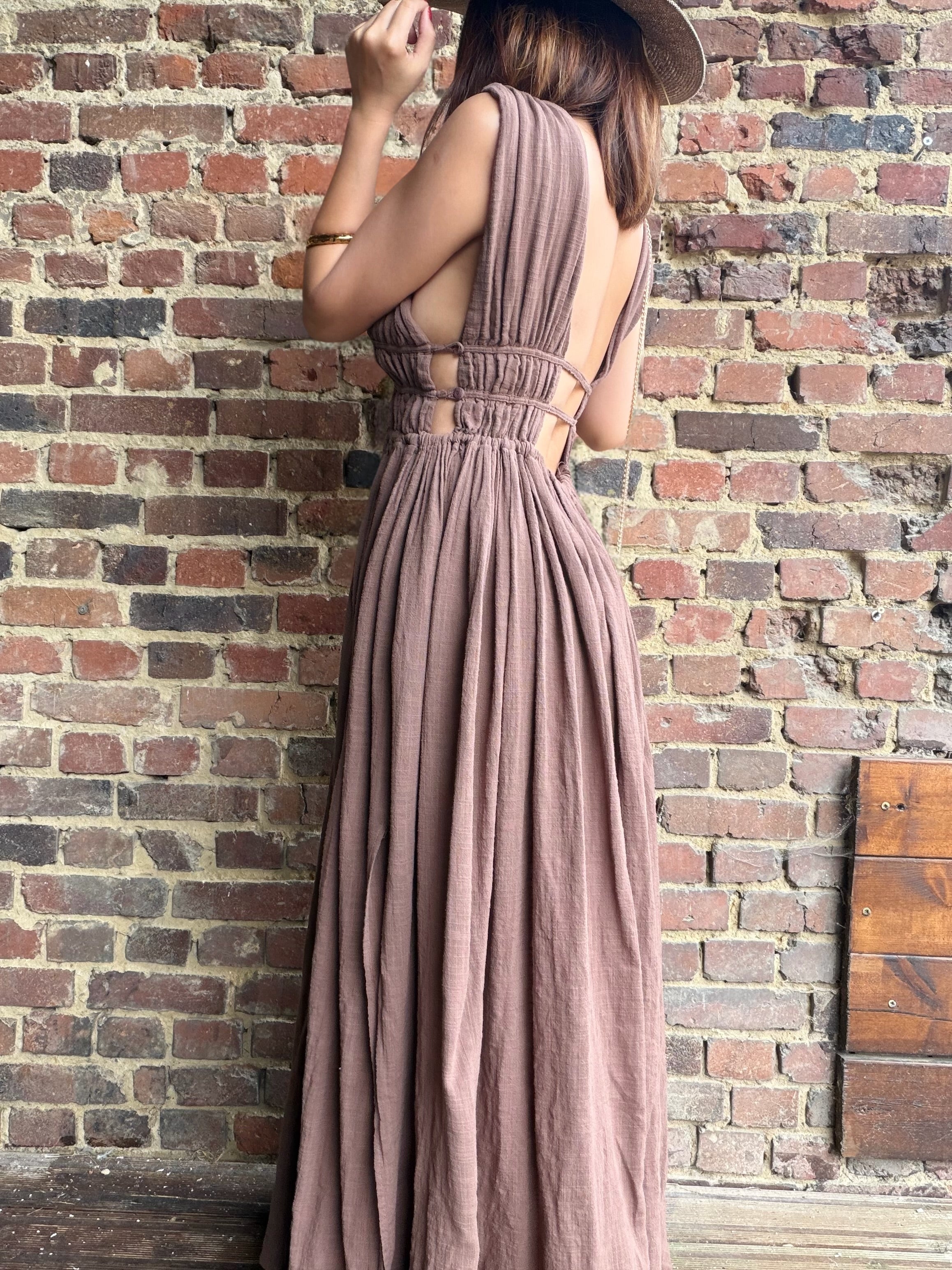 Robe longue chocolat