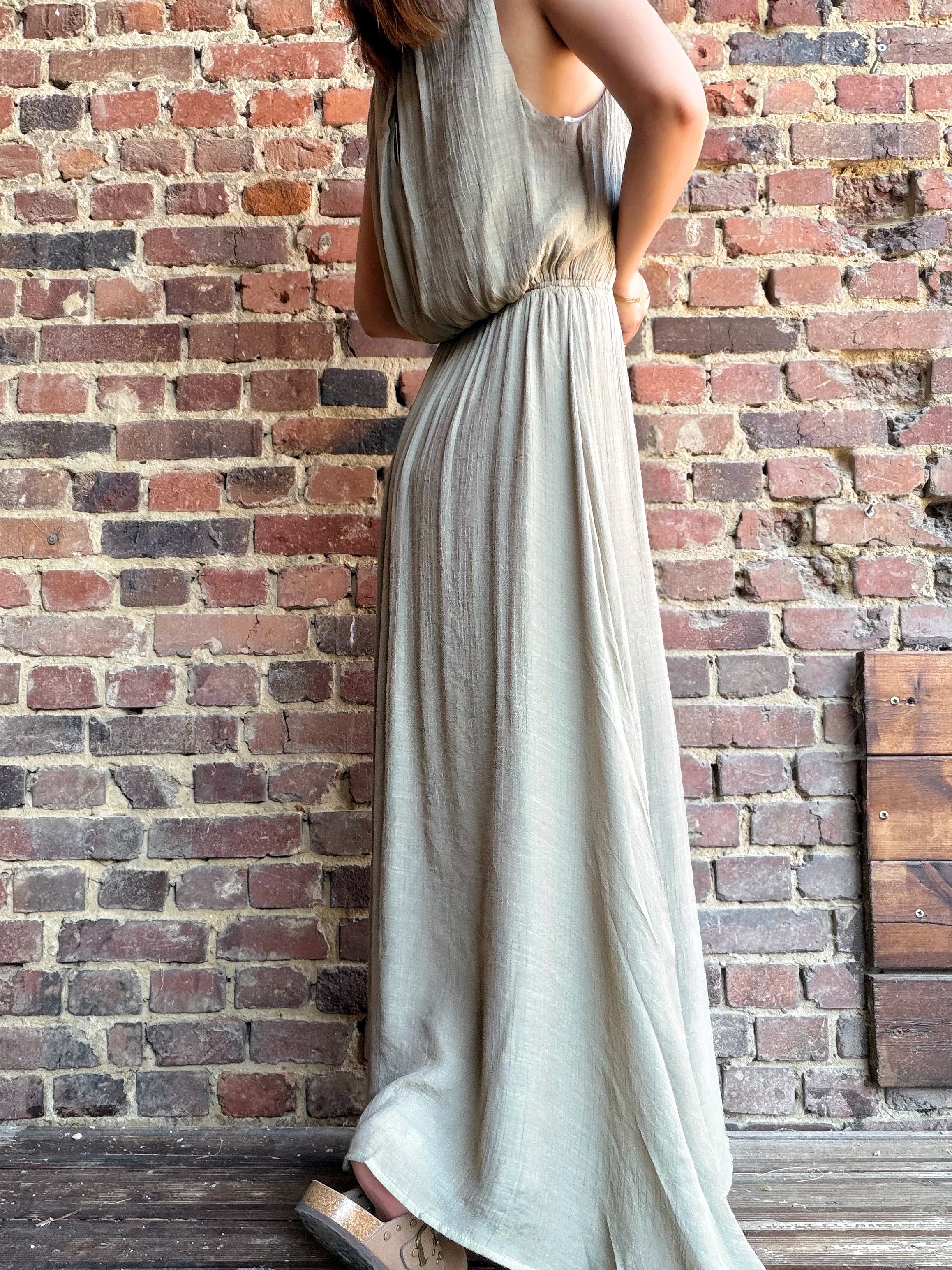 Robe kaki bohème