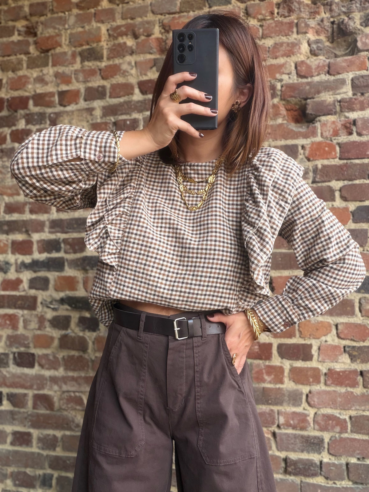Blouse à carreaux