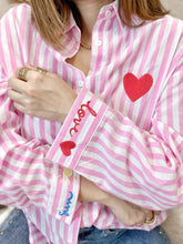 Charger l'image dans la galerie, Chemise rayée rose love
