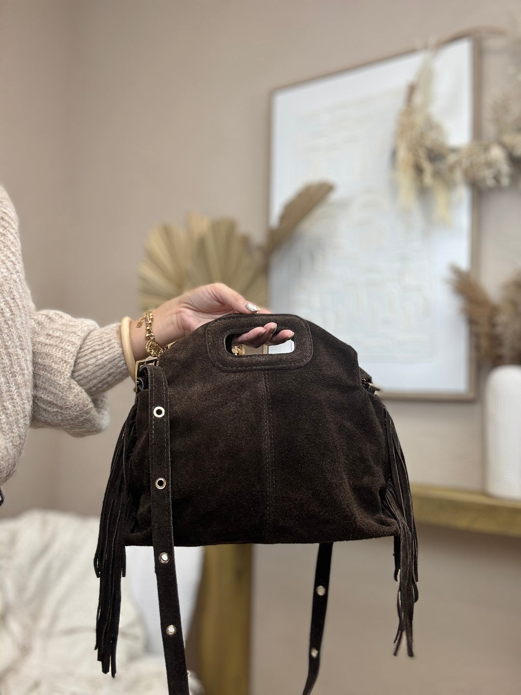 Sac choco à franges