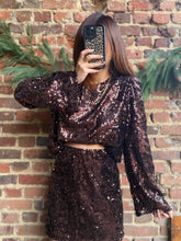 Charger l&#39;image dans la galerie, Blouse choco à strass
