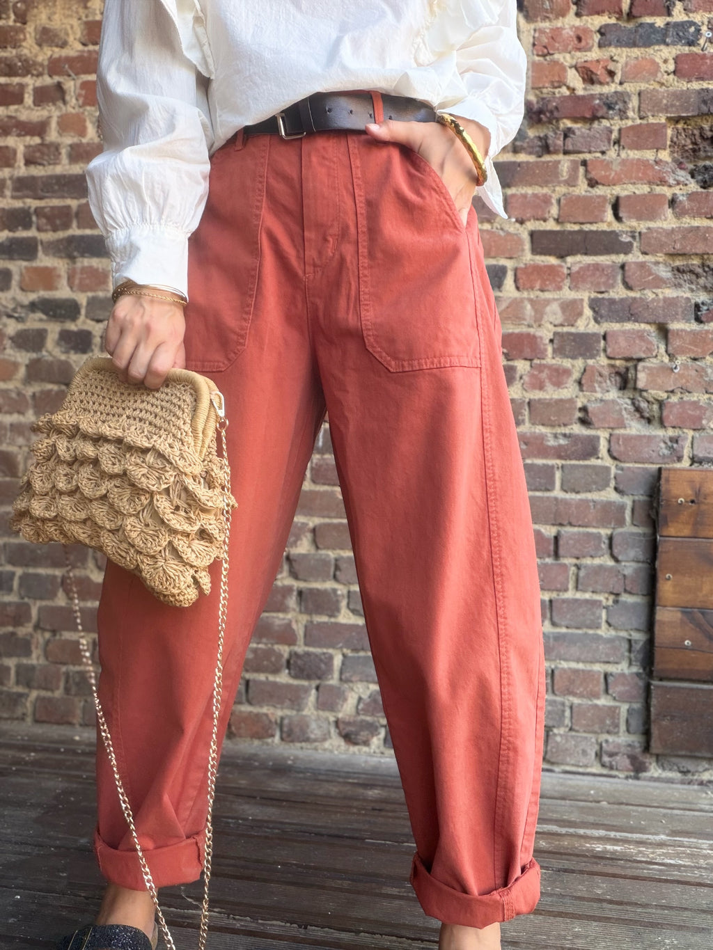 Pantalon ballon terracota