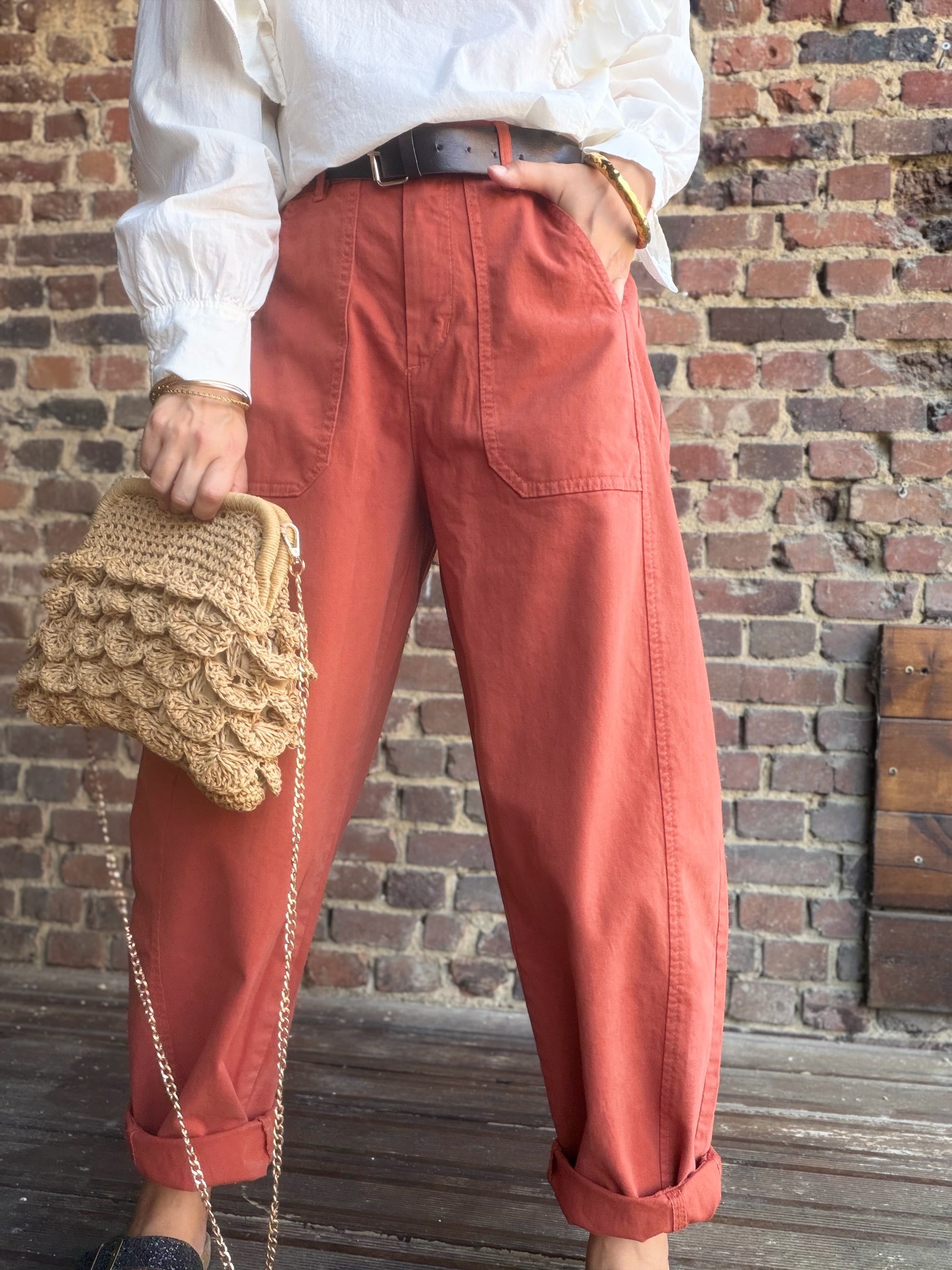 Pantalon ballon terracota