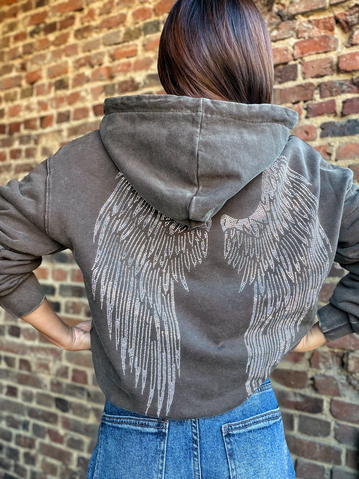 Sweat choco avec des strass