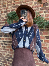 Charger l'image dans la galerie, Gilet bleu à losange
