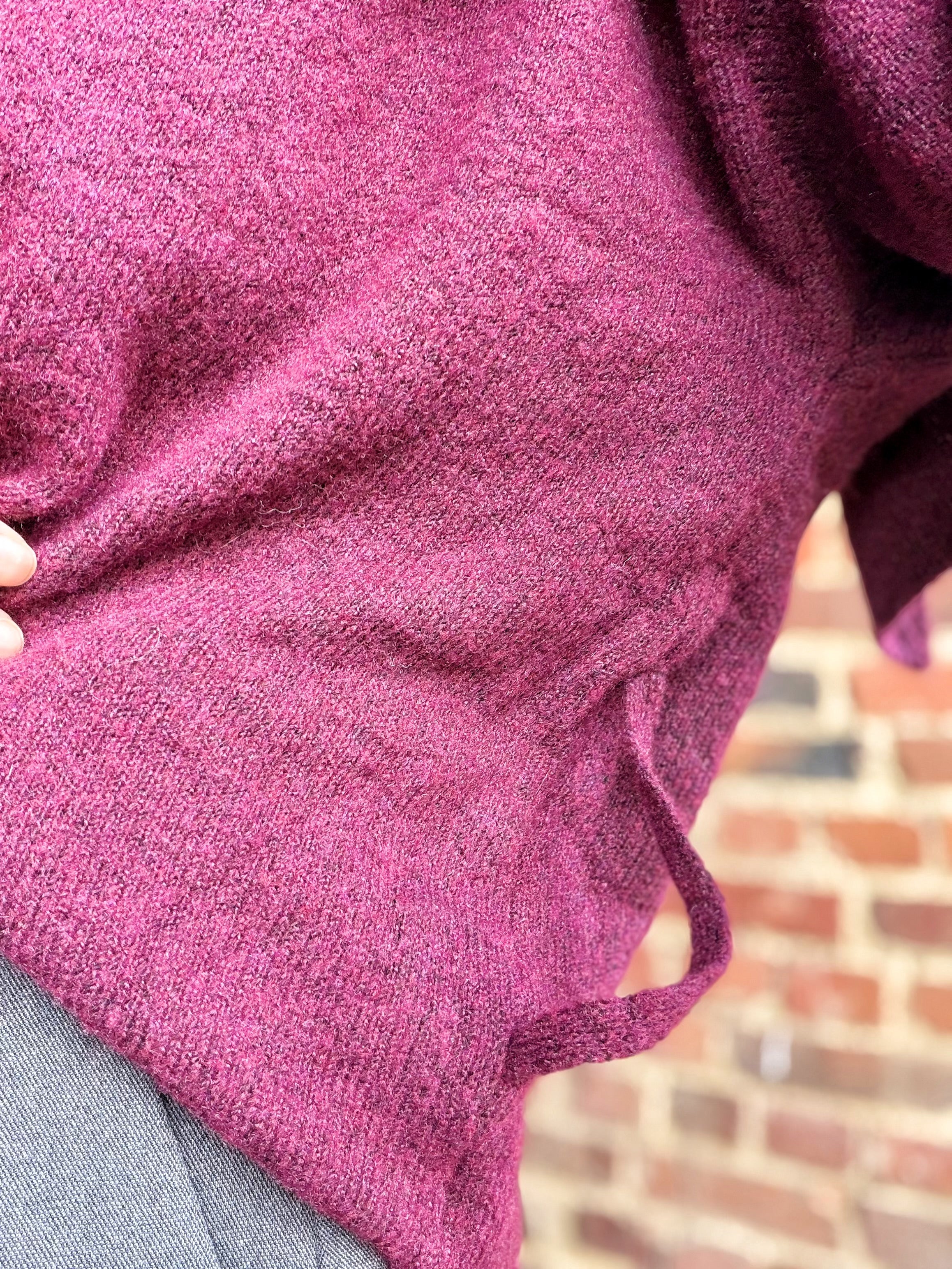 Pull écharpe bordeaux