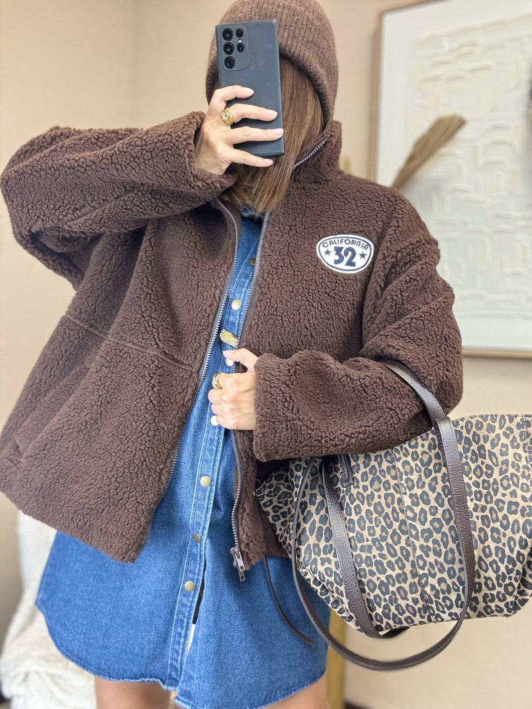 Manteau moumoute  marron california