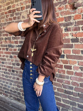 Charger l&#39;image dans la galerie, Chemisier velours choco
