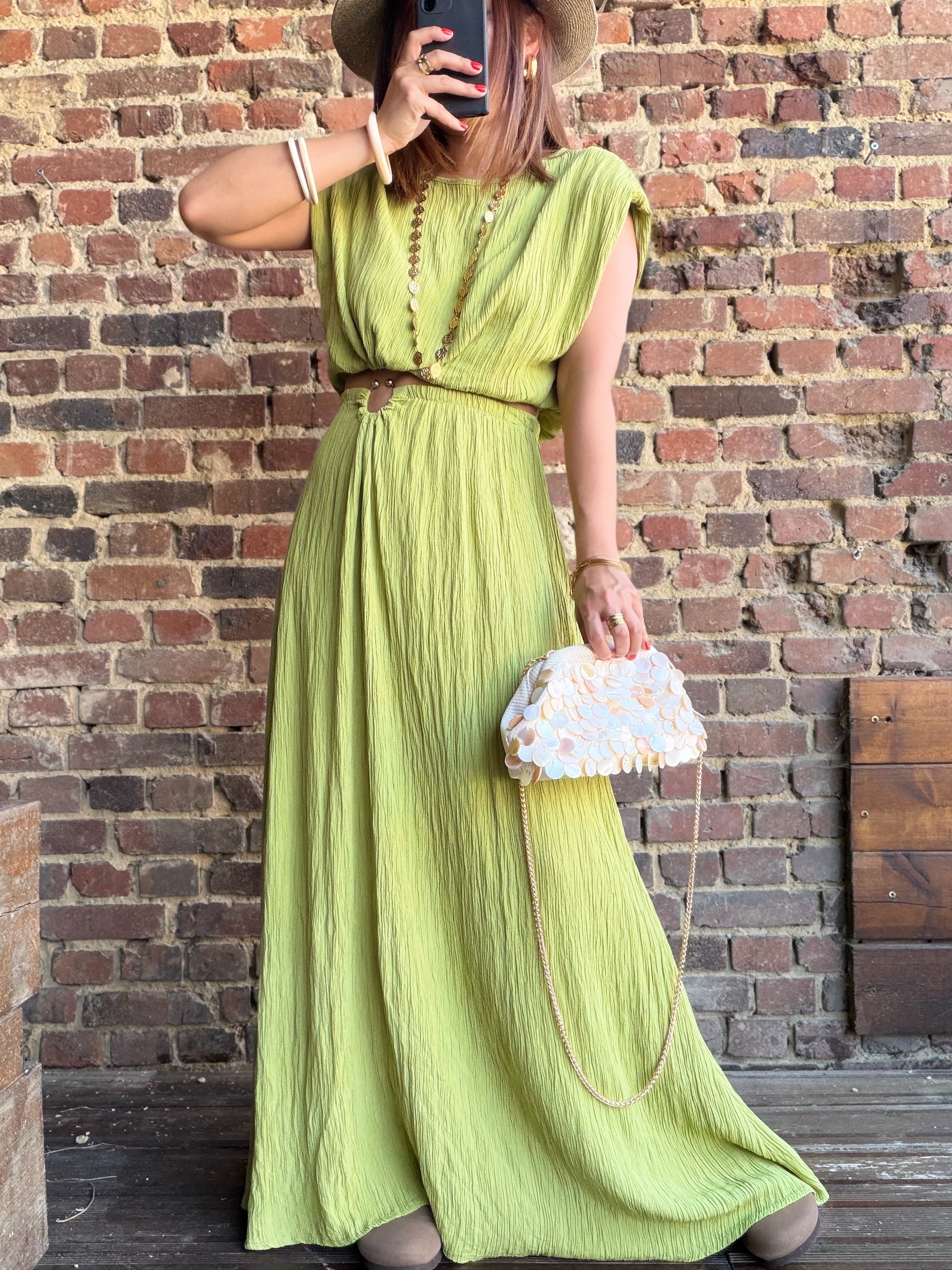 Ensemble crépon vert