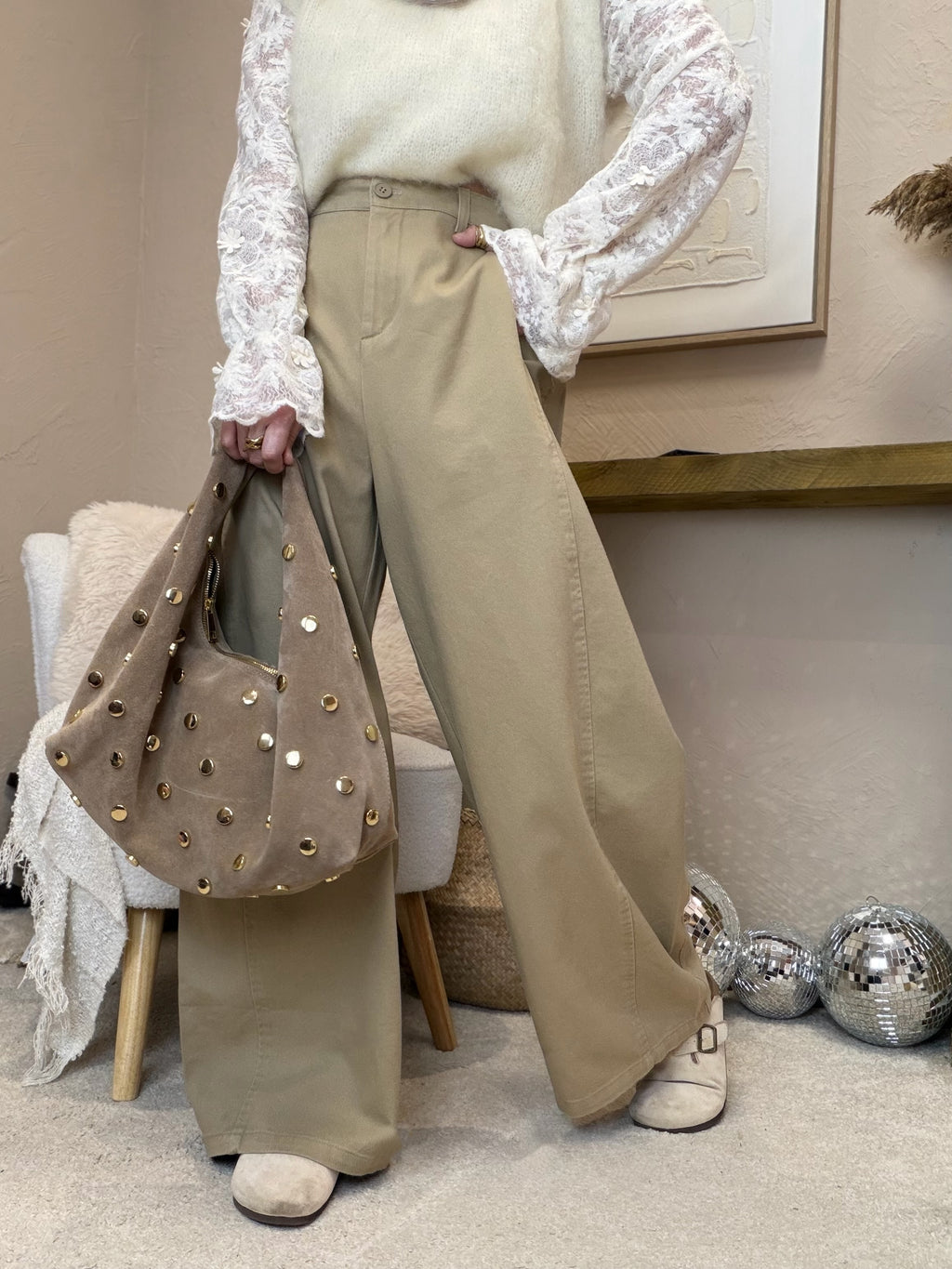 Pantalon ballon wide sable