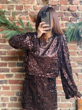 Charger l&#39;image dans la galerie, Blouse choco à strass
