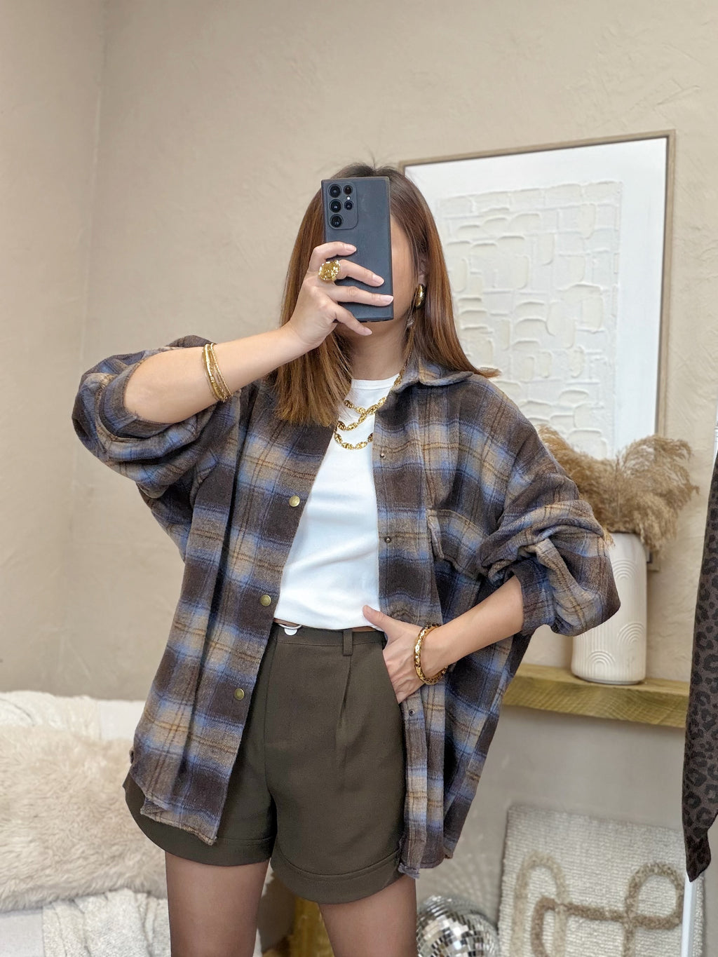 Veste chemise à carreaux