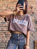 T-shirt rive gauche choco effet délavé