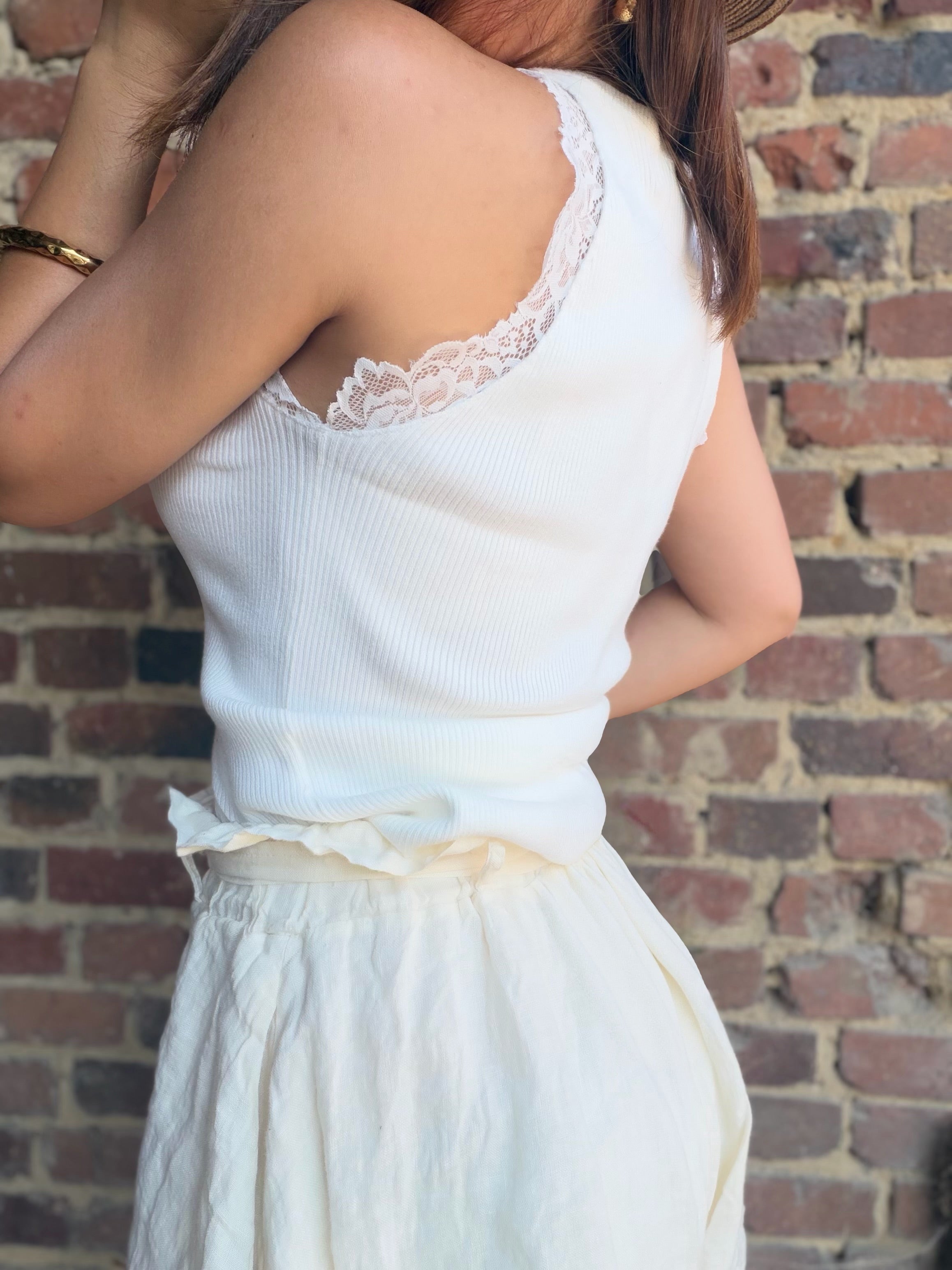 Débardeur dentelle blanc