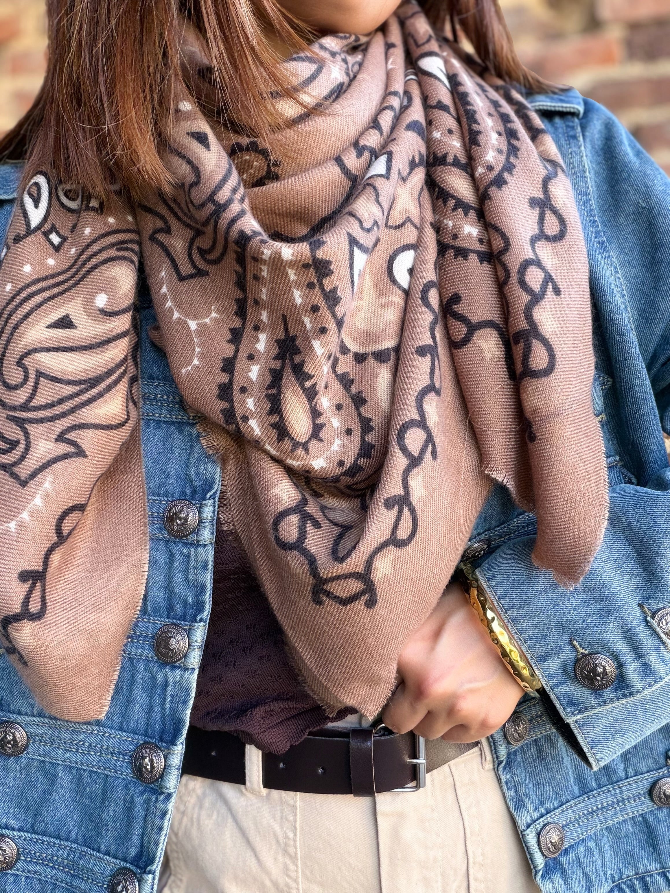 Écharpe Bandana taupe
