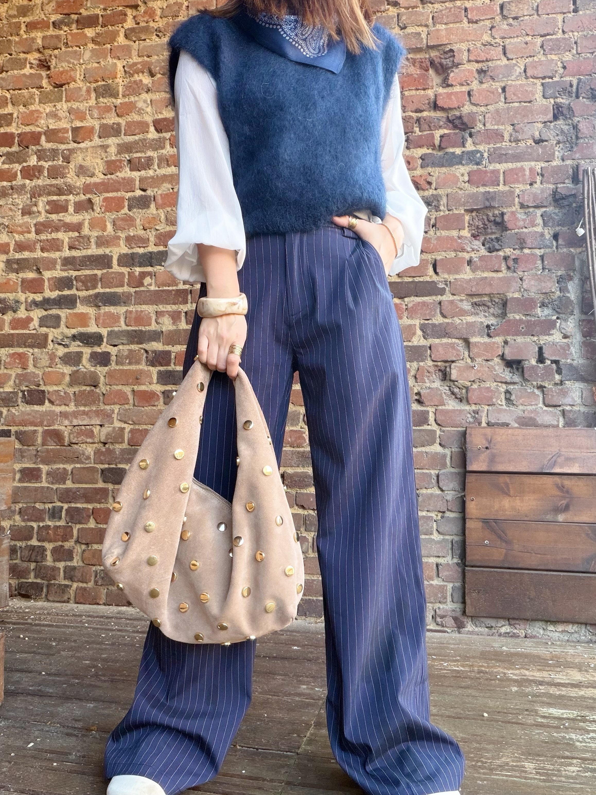 Pull sans manches bleu marine