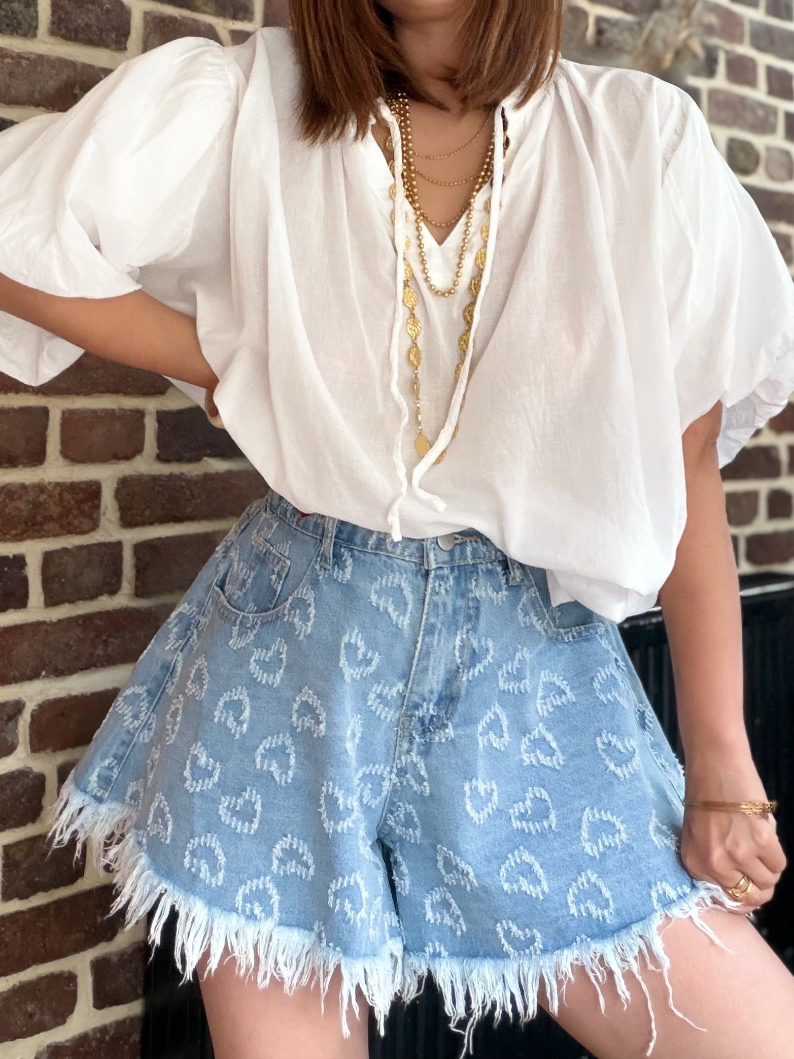 Blouse blanche  manches bouffantes