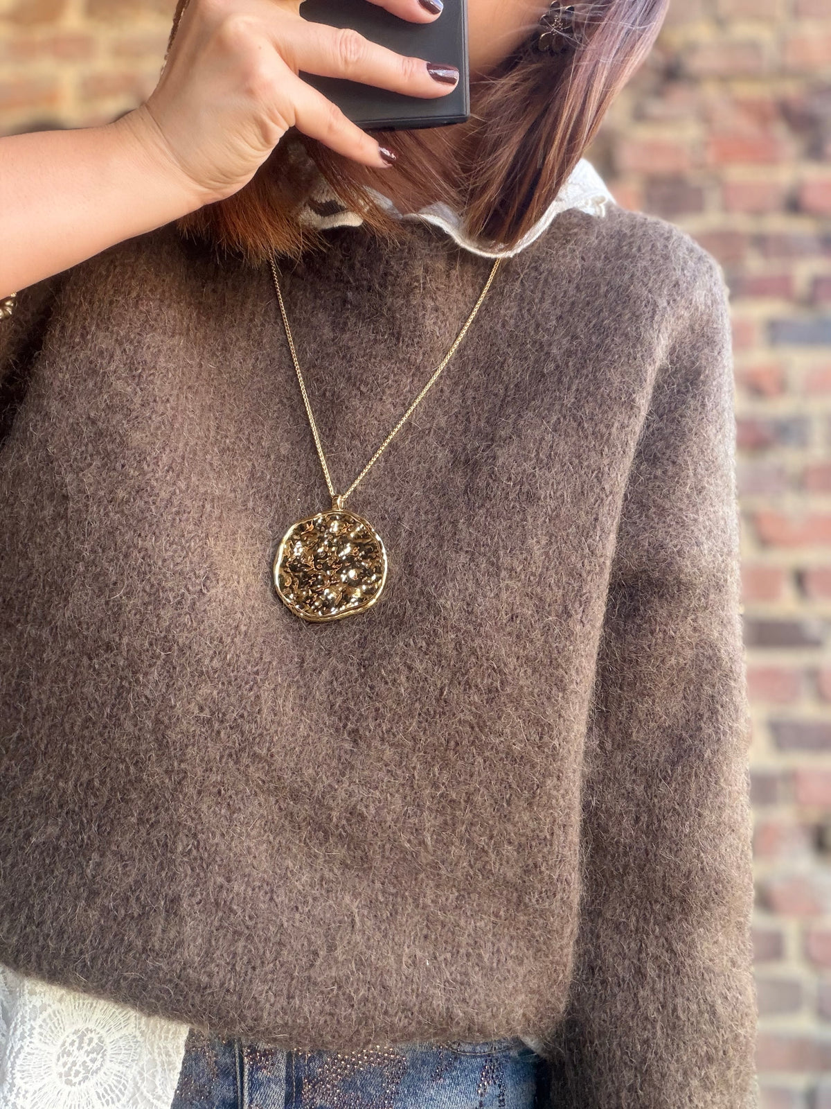 Pull mohair choco ( sans chemisier d’intérieur)