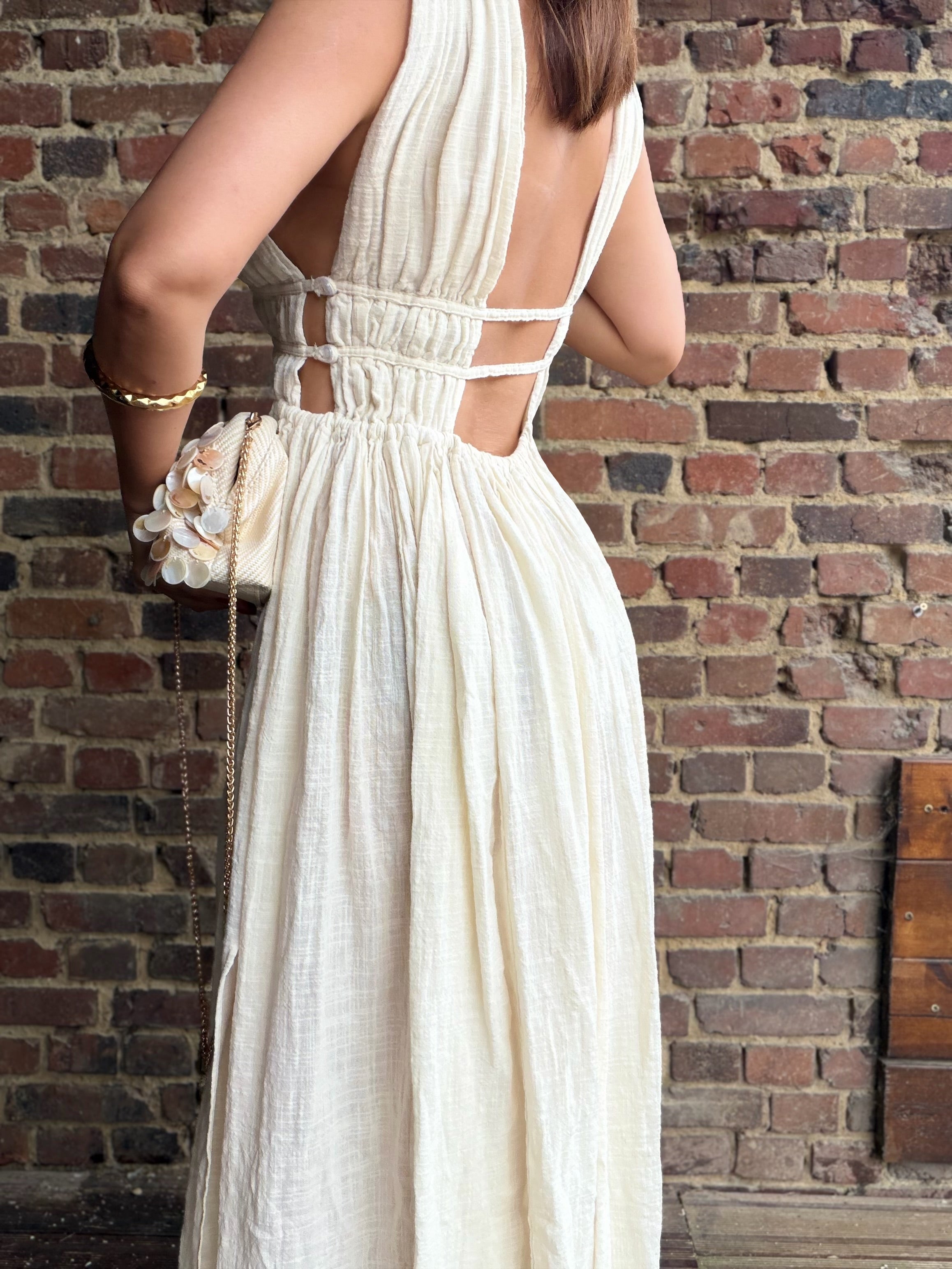 Robe longue écrue