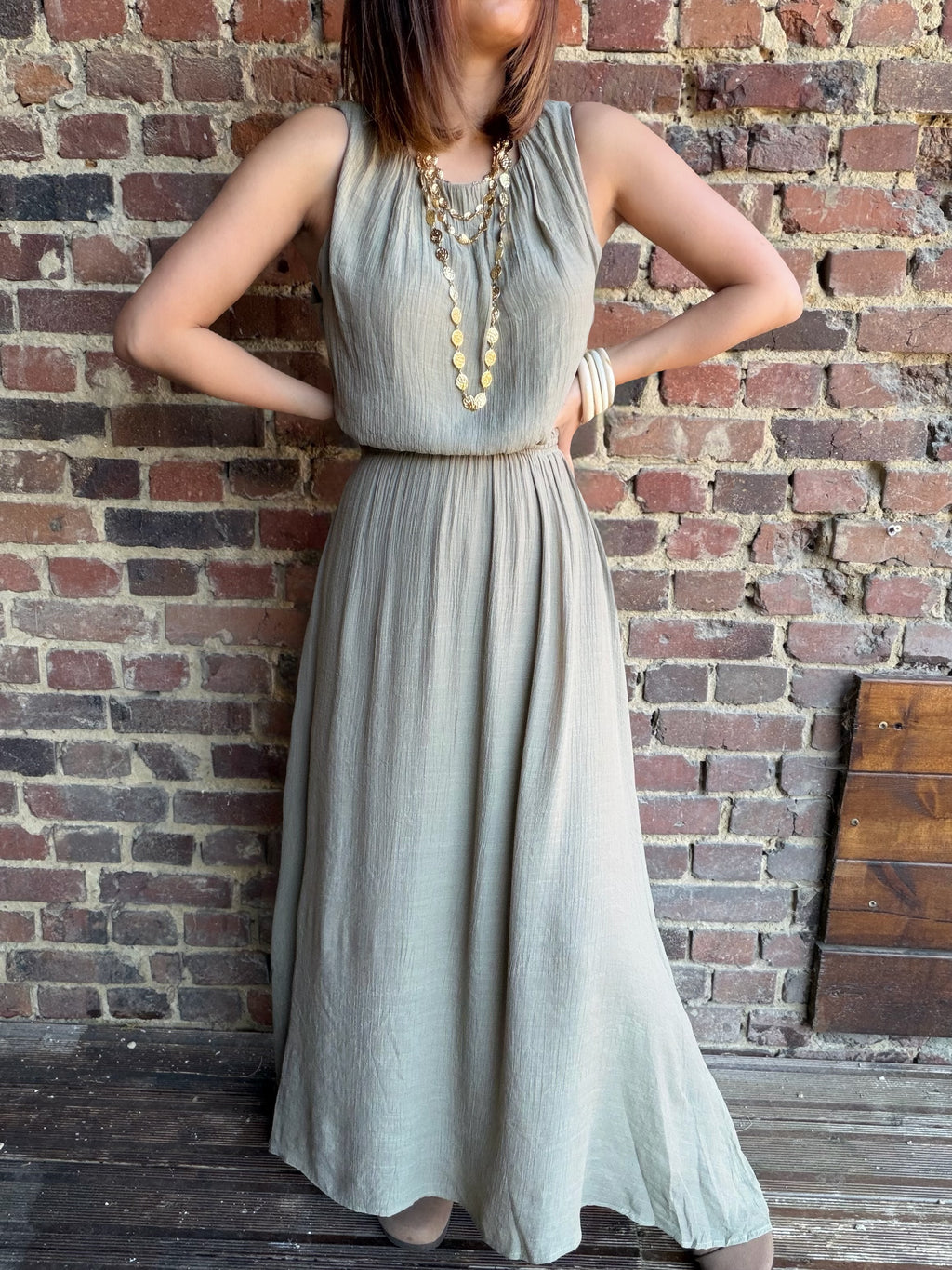 Robe kaki bohème