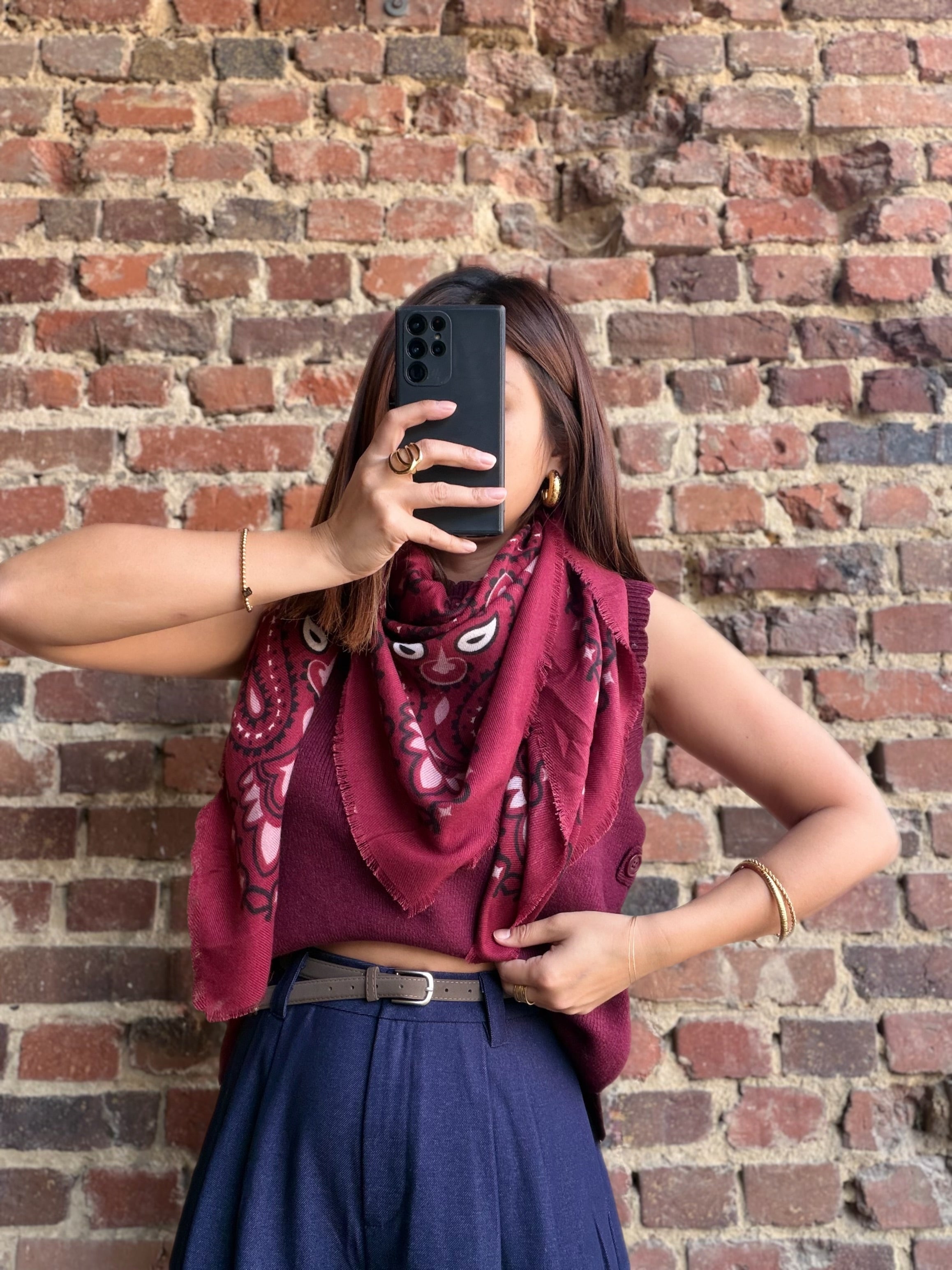 Pull sans manches bordeaux