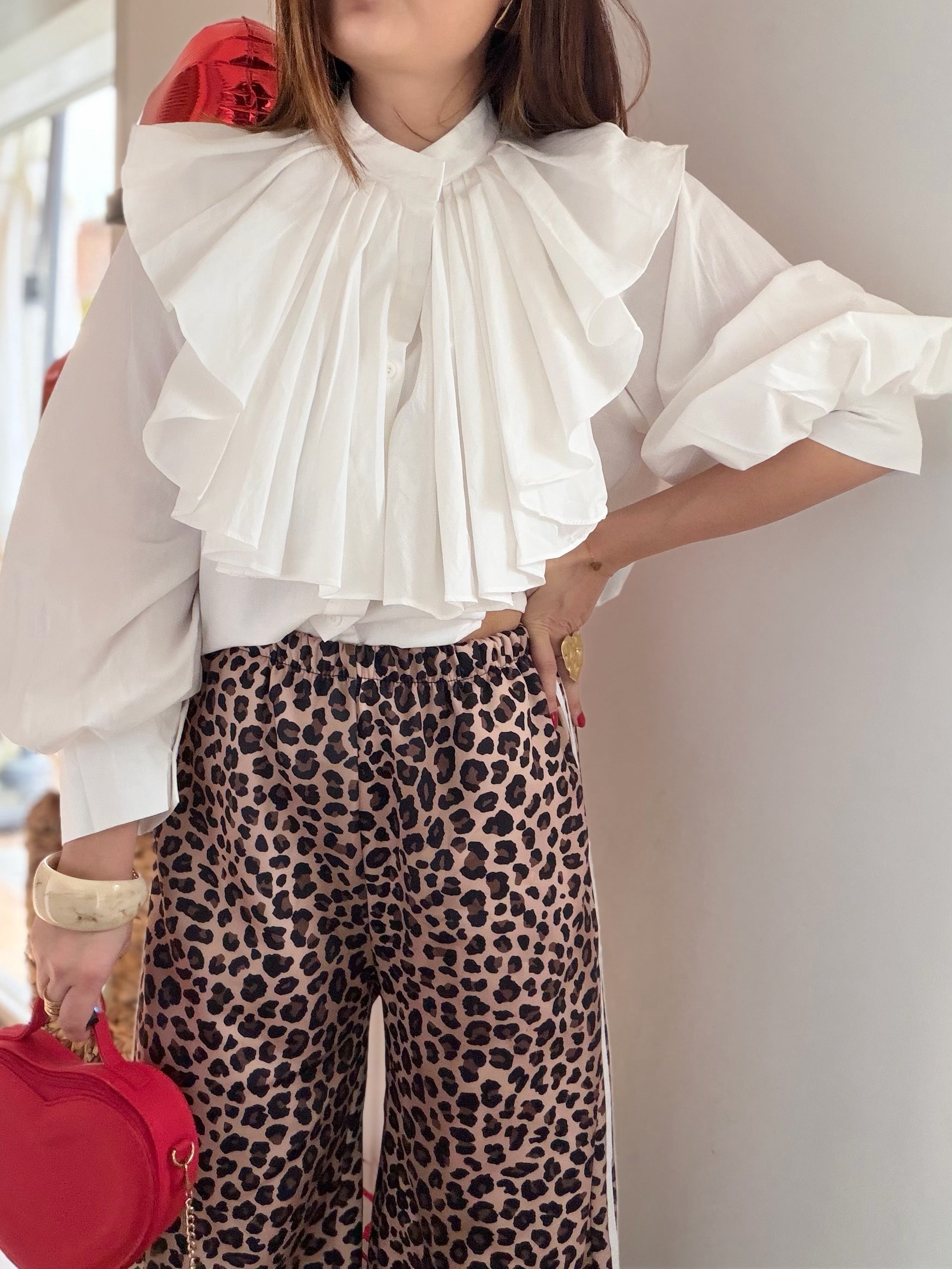 Chemise écrue à volants