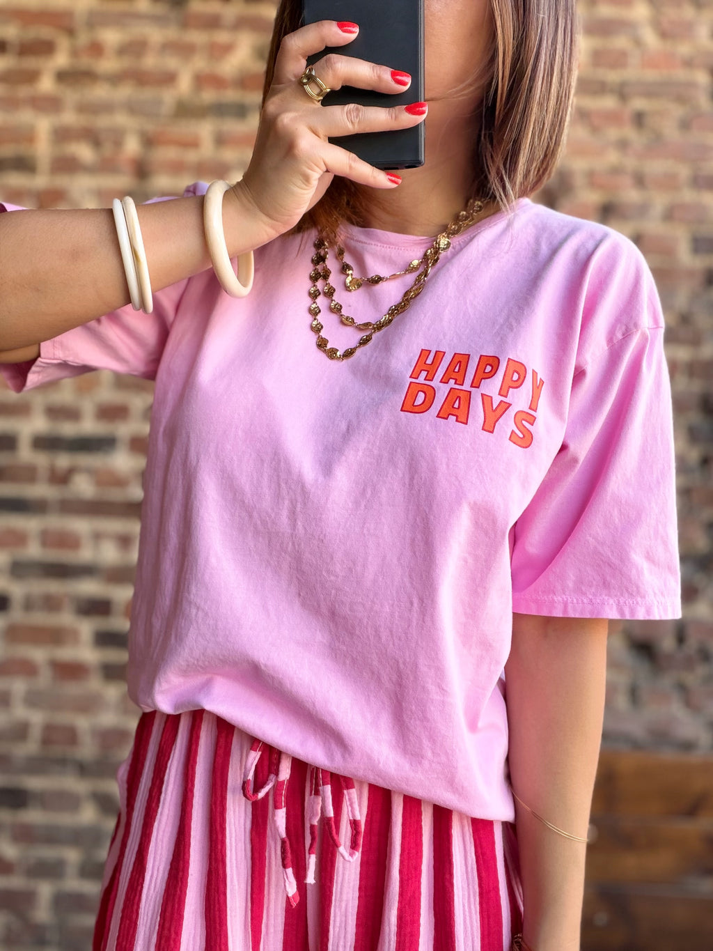 Tshirt Happy days rose