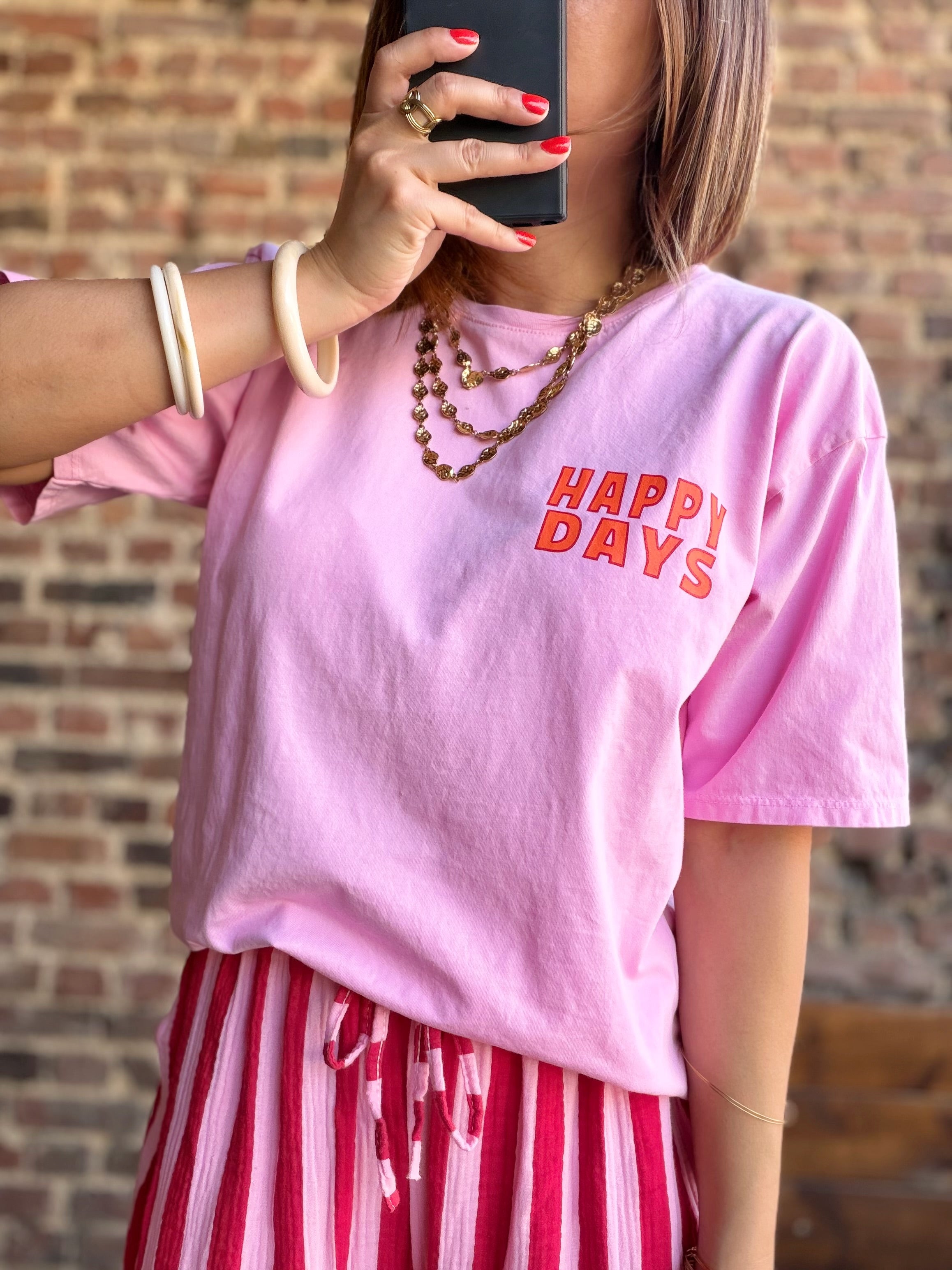 Tshirt Happy days rose