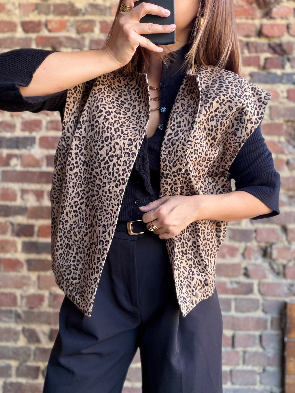 Veste sans manches leopards