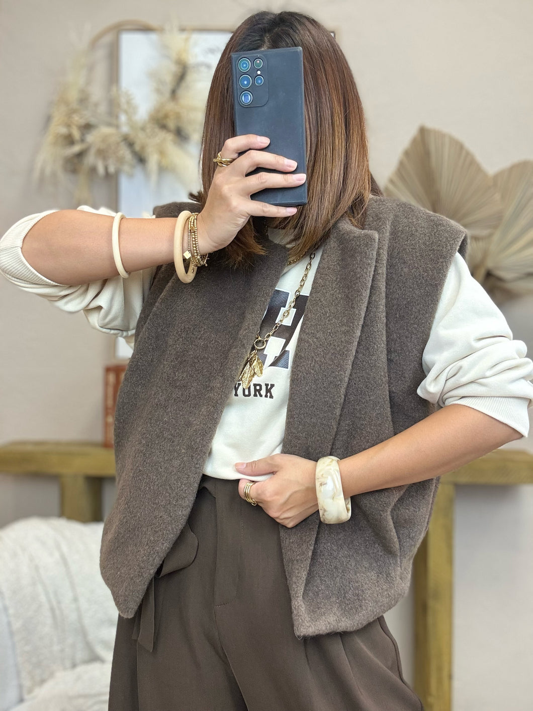 Veste sans manches choco