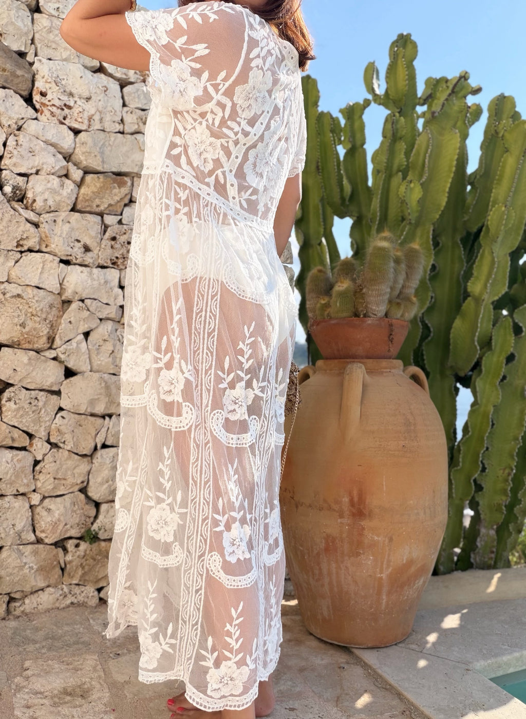 Robe blanche dentelle