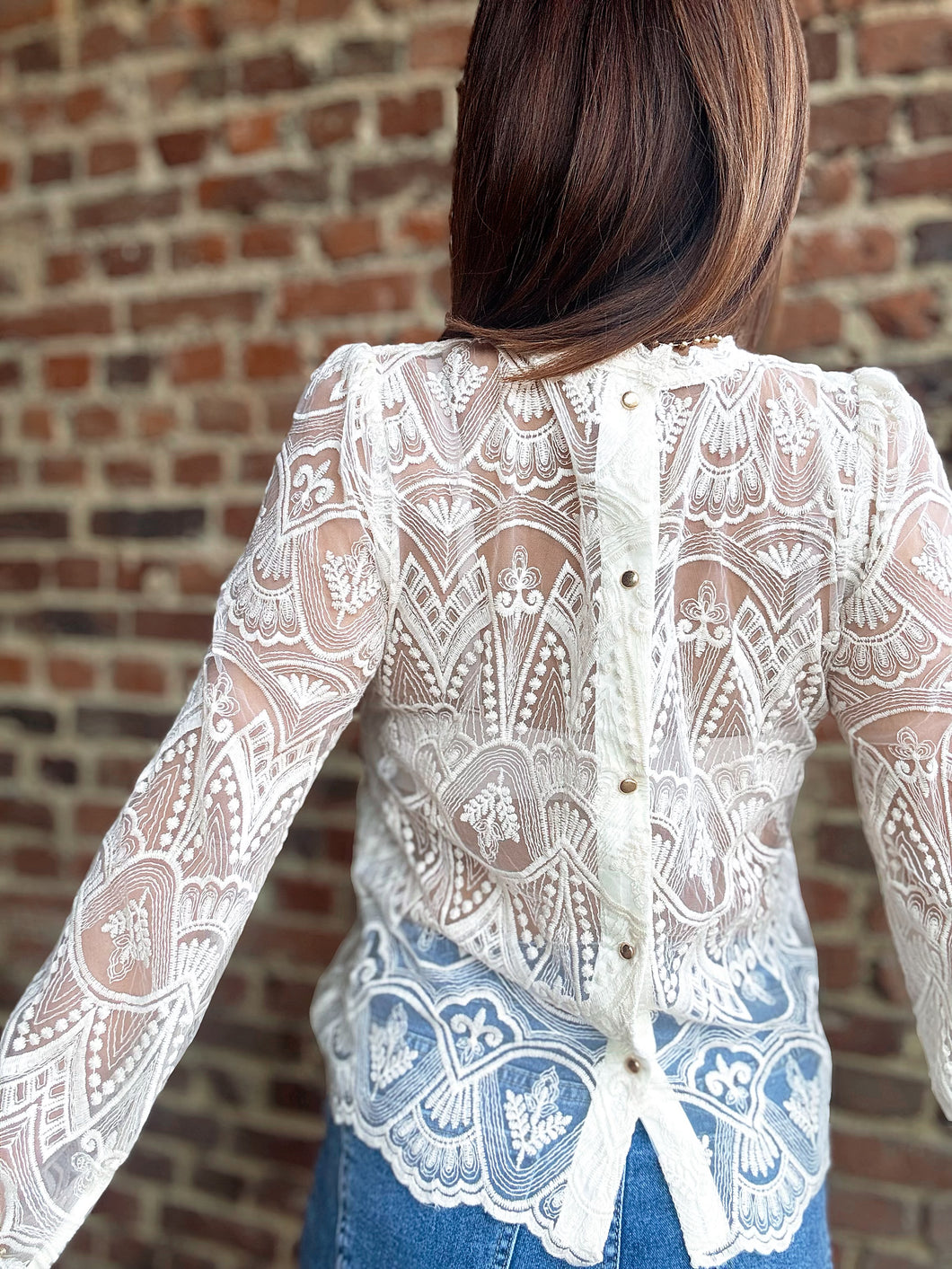 Blouse transparente dentelle