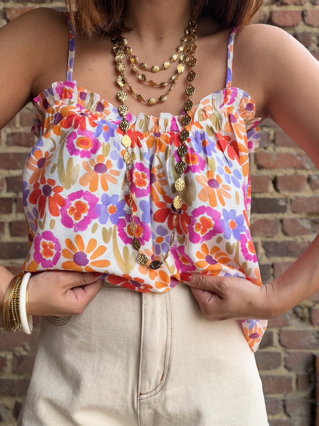 Top à fleurs