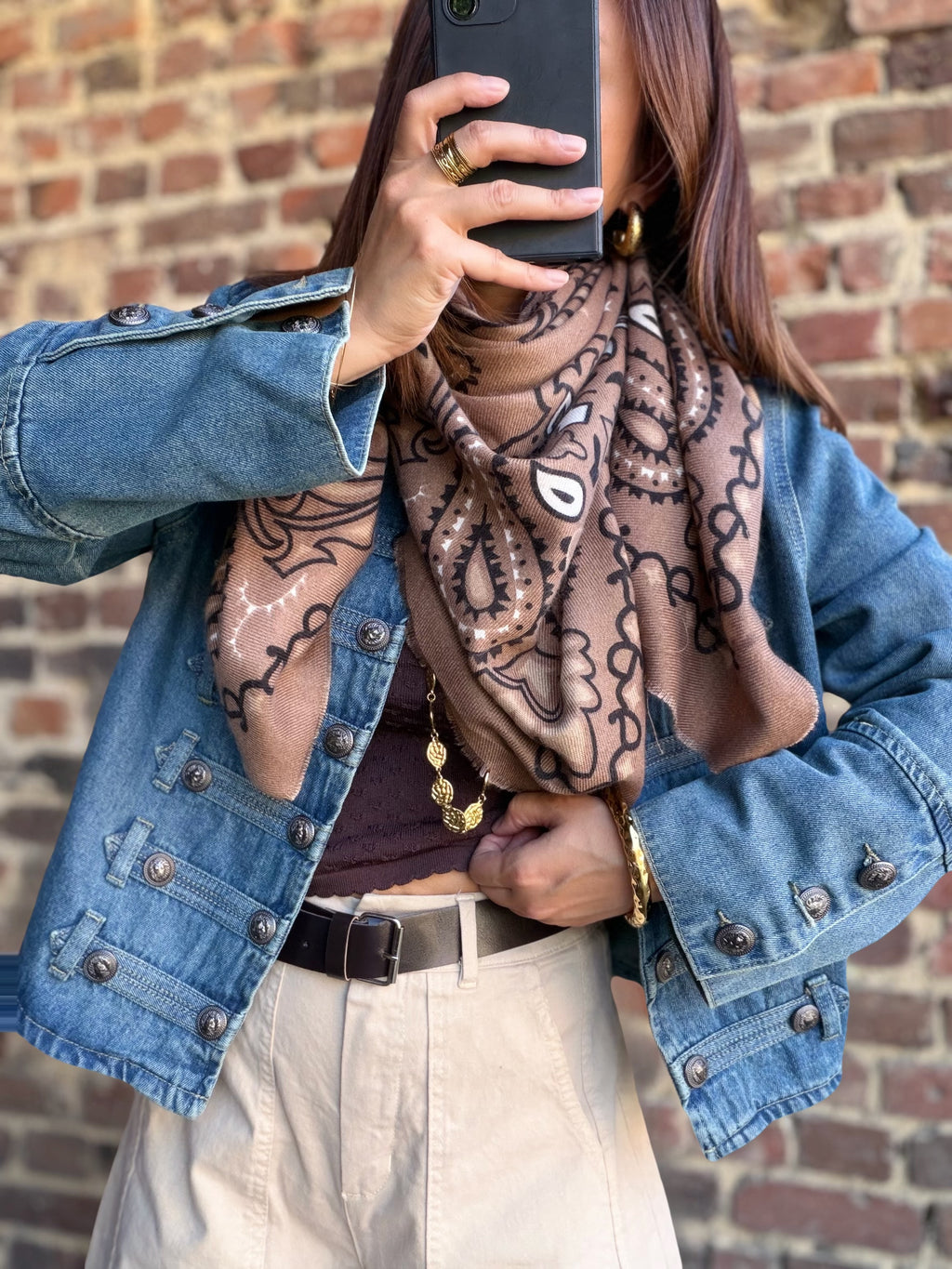 Écharpe Bandana taupe