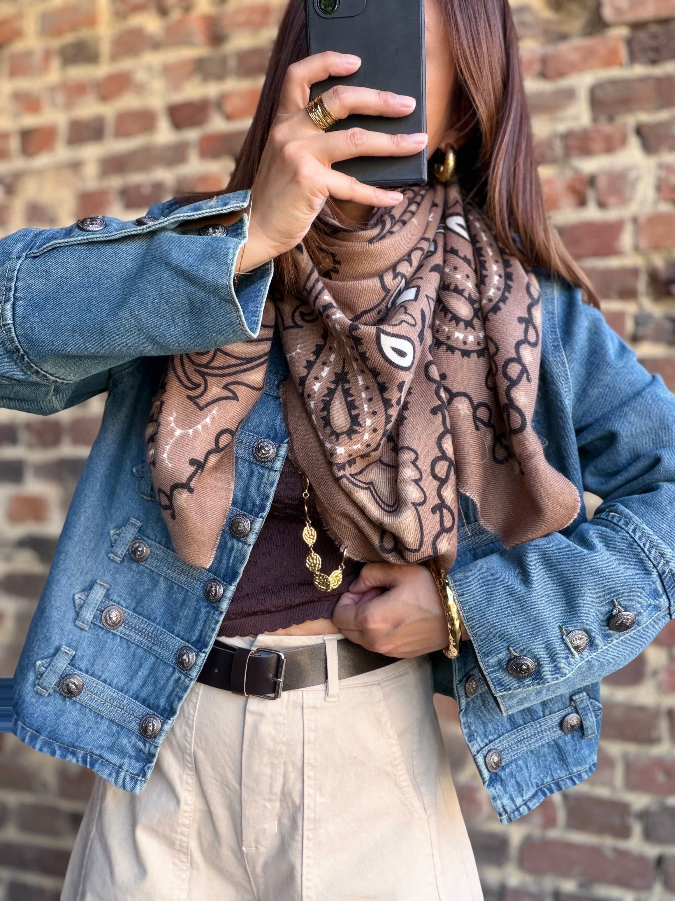 Écharpe Bandana taupe
