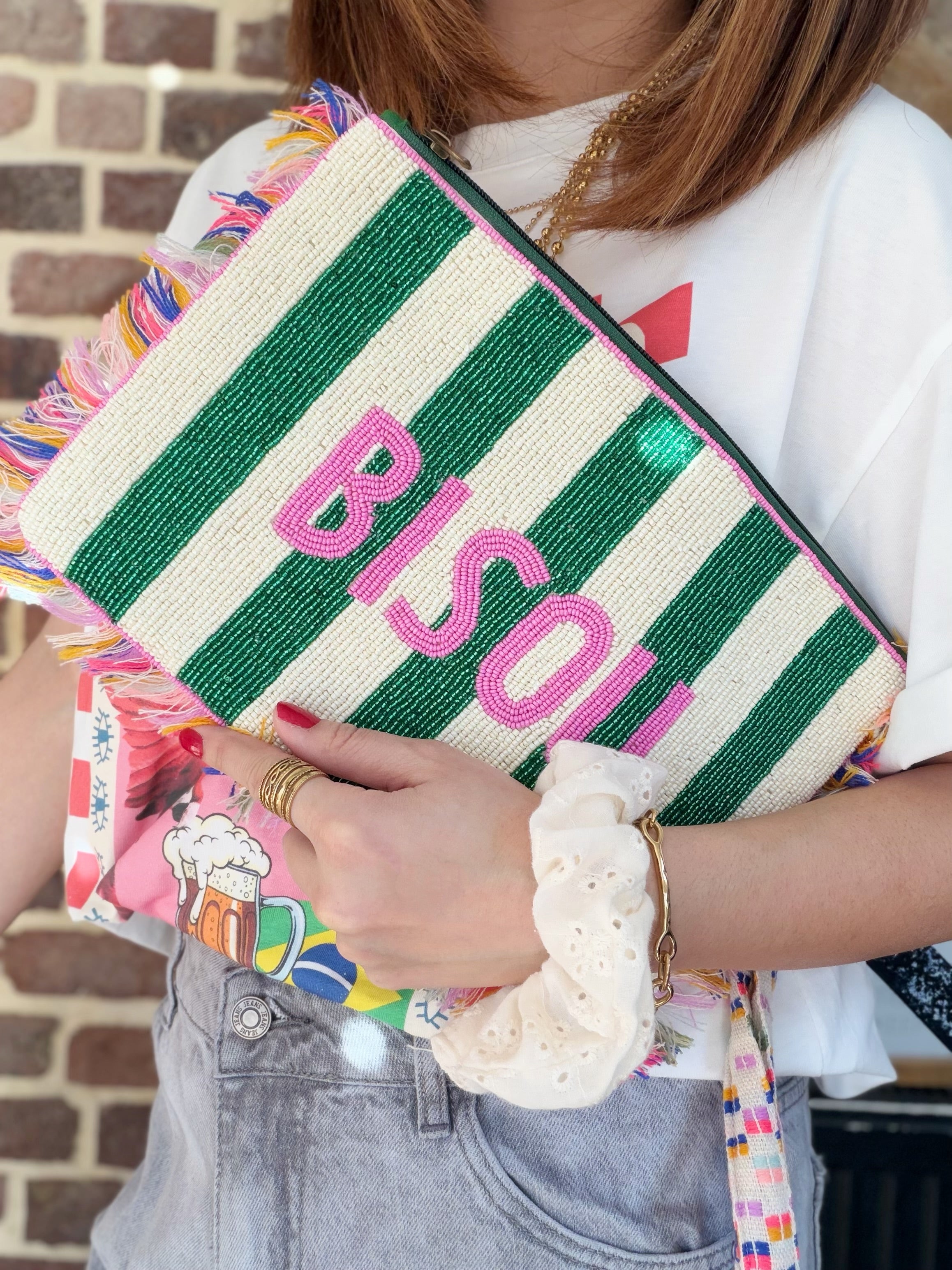 Pochette bisou écru