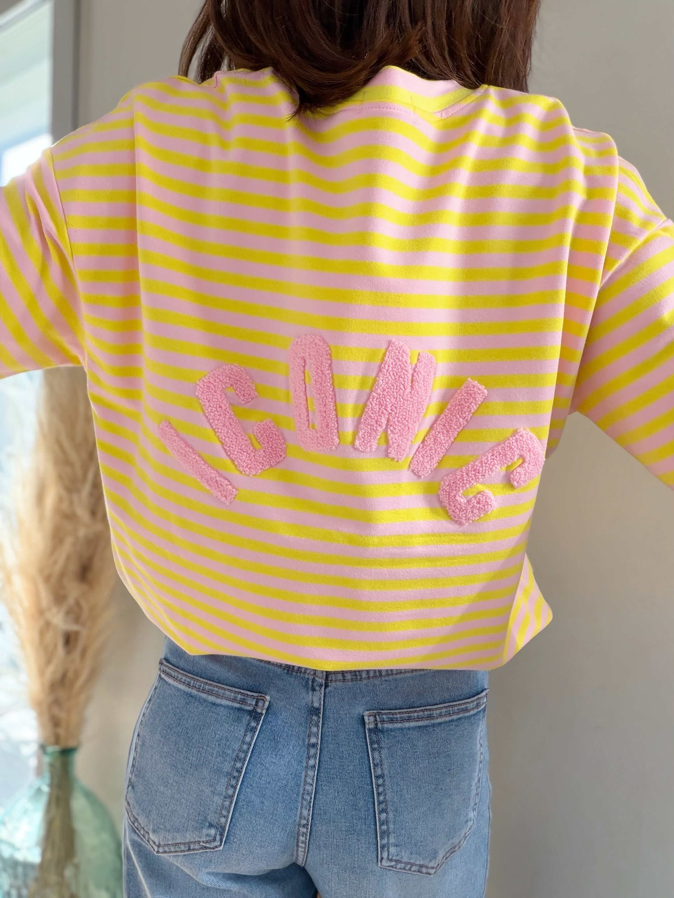 T-shirt manches longues rayé jaune