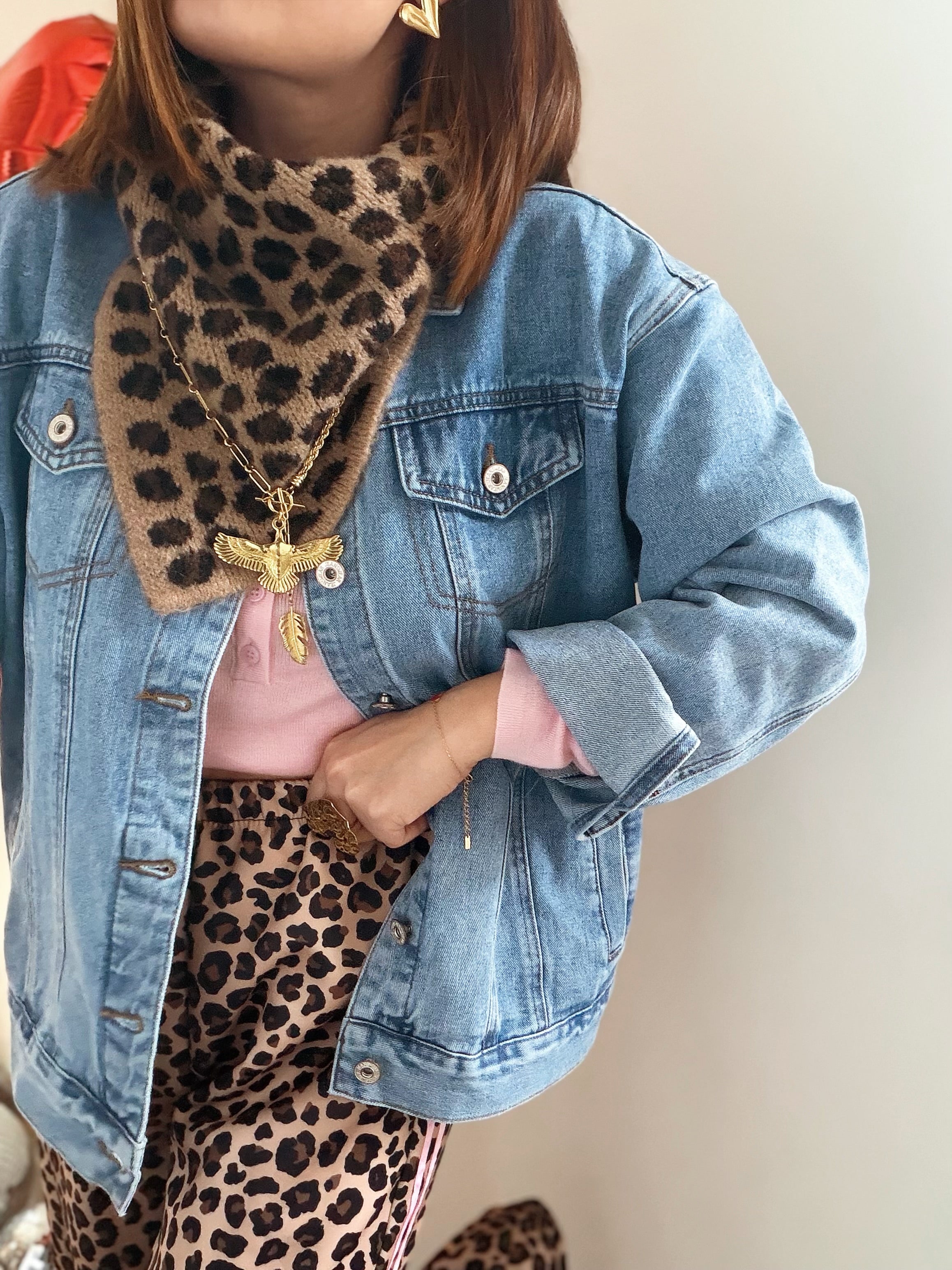 Veste en jean palmier