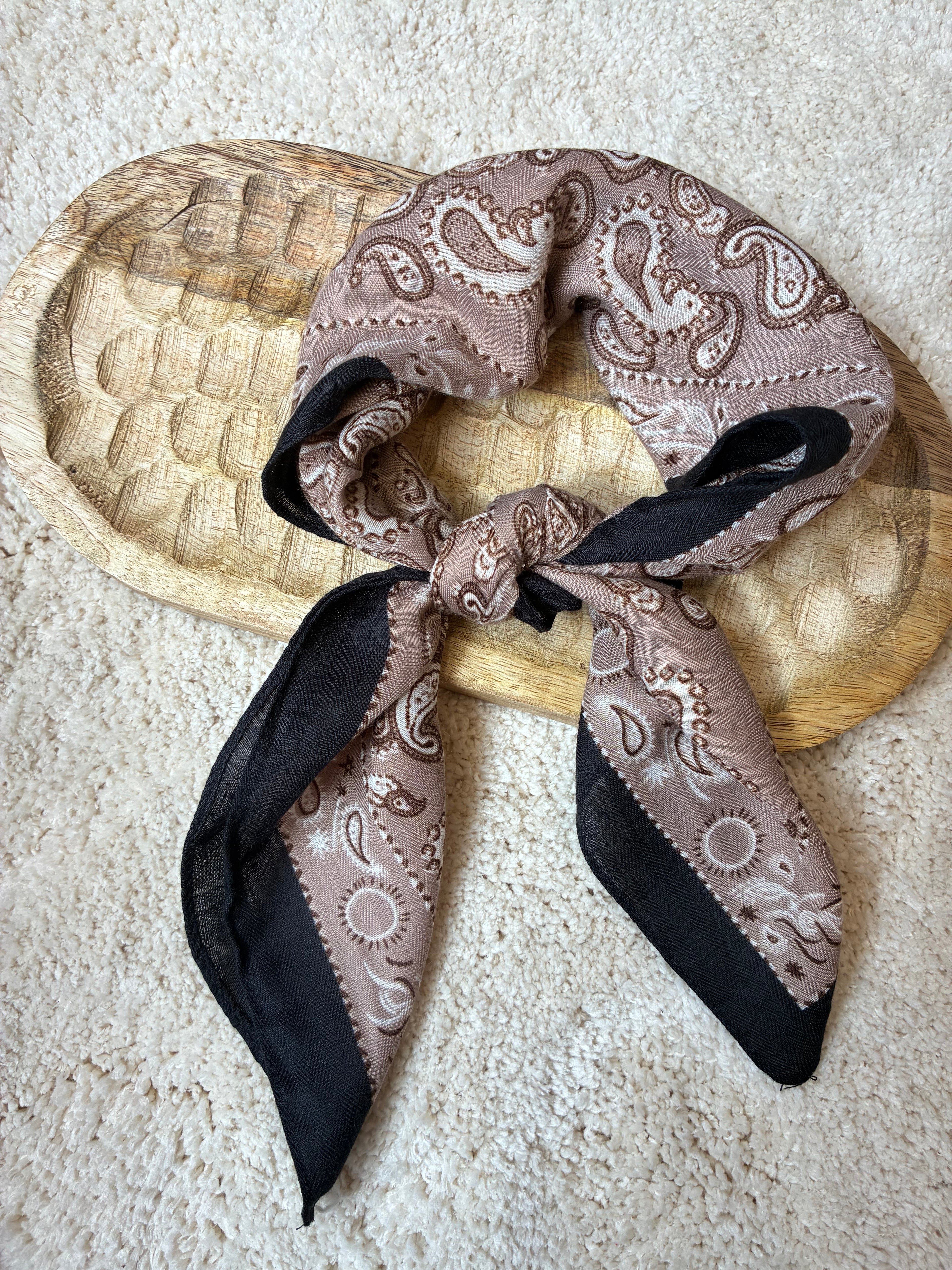Foulard taupe et noir